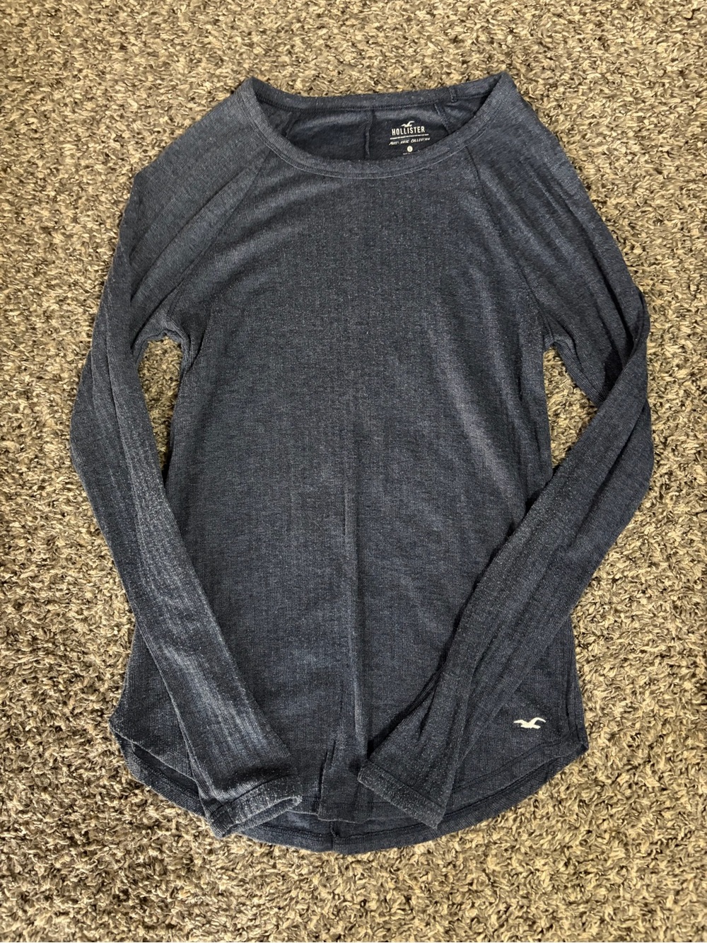 Hollister Dark Navy Lightweight Crew Neck Sweater